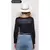 Body Feminino Manga Longa Franja Preto Strass na internet