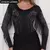 Body Feminino Manga Longa Franja Preto Strass - SavanaCountry