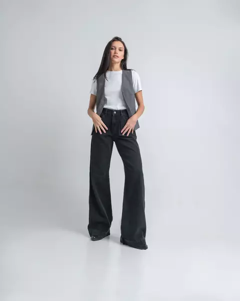 Pantalón Jean Wide Leg Lisa Negro