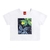 Conjunto Infantil Feminino Cropped Branco com Paetês e Saia Estampada na internet