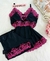 Baby Doll Luxo - Francesa Preto com Pink