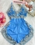 Baby Doll Luxo - Azul Claro com Dourado