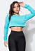 Calça Legging + Cropped de Telinha Manga Longa com Detalhes em Azul Turquesa Conjunto Fitness | REF: LX147 - Essência Feminina