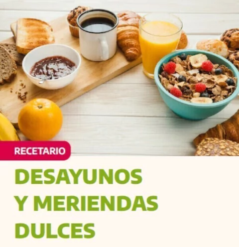 Recetario desayunos y meriendas dulces saludables