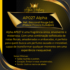 Perfume AP027 Alpha – Inspirado no Baccarat Rouge na internet