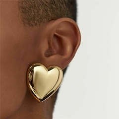 BRINCO DE CORAÇÃO LISO BANHADO A OURO - comprar online