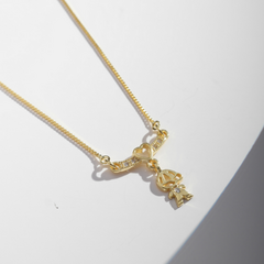 Colar Mâe de Menino Cravejado com Coração Banhado a Ouro - comprar online