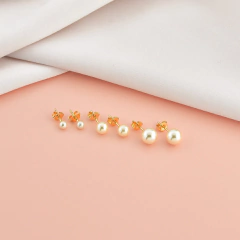 KIT TRIO PÉROLAS BANHADO A OURO - comprar online