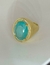 Anel Oval Verde Fusion Luxo