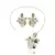 AURORA - Conjunto de brinco e colar de flor dourado com banho duplo - comprar online
