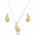 INSPIRA - Conjunto de brinco e colar de gota banho em ouro 18k - comprar online