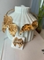 REFLEXO - Conjunto de brinco e colar dourado banho em ouro 18k