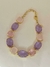 Pulseira cristais quadrado e retangular Lilas