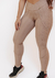 Calça legging afina cintura nude camurça