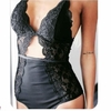 body de lycra y puntilla abierto abajo