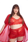 CONJUNTO COMPLETO TALLE 130 (CORPIÑO-CULOTE-PORTALIGAS-MEDIAS-BATA)