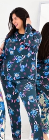 pijama manga larga stich negro