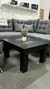 Mesa Ratona Negra Wengué con Dos Vidrios en el Centro - Estilo y Elegancia para tu Sala - comprar online