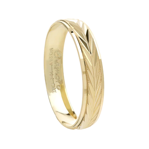 Argolla Oro 10k Espiga 4mm