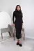 Vestido Midi Manga Longa e Gola Alta Fenda Preto | NR8 - AtivaFit Store