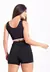 Imagem do Feminino Short Preto com Detalhe em Vivo Branco Cintura Alta e Cropped Regata Academia Conjunto Fitness | REF: CSV20