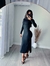 Vestido Midi Manga Longa e Gola Alta Fenda Preto | NR8