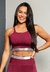 Imagem do Conjunto Fitness Calça Legging Cintura Alta + Cropped Alcinha Marsala com Elásticos | REF: CCA5