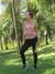 Calça Legging com Bolso em Tela Dry + Regata de Tela + Top Tomara que Caia Preto com Rosé Conjunto Fitness | REF: FRD3 - comprar online