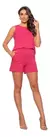 Conjunto Feminino Short Meia Coxa Elegante Regata Verão Rosa - comprar online