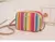 Bolsa Tecelagem de Palha Multicolorida Crossbody Top Estilo Étnico - Loja Zerozero