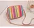 Bolsa Tecelagem de Palha Multicolorida Crossbody Top Estilo Étnico - Loja Zerozero