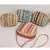 Bolsa Tecelagem de Palha Multicolorida Crossbody Top Estilo Étnico