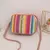 Bolsa Tecelagem de Palha Multicolorida Crossbody Top Estilo Étnico