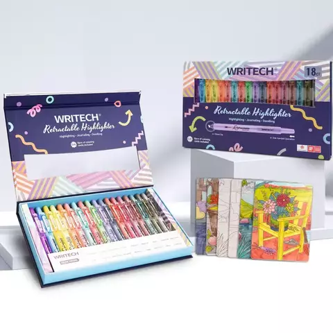 Writech Retractable Highlighter – 18 pcs