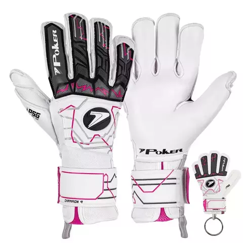 Luva Futebol de Campo Profissional Champion 9 BRANCO/PRETA