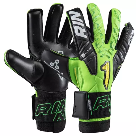 Luva Goleiro Rinat Egotiko Vengador Alpha Premium Profissional Verde / Preto Adulto