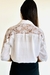 CAMISA ACETINADA MANGA 3/4 C/ RENDA NO OMBRO BRANCO - comprar online