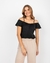 BLUSA DE CETIM OMBRO A OMBRO PRETA