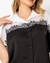 CAMISA ACETINADA COM RENDA PRETA - Pollen VIP