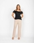 CALÇA PANTALONA ACETINADA BEGE - Pollen VIP