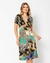 VESTIDO MIDI DE MALHA EVASE AZUL TURQUESA - Pollen VIP