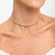 Choker Milano P - Bolinhas 3mm com Corrente - banho Ouro 18K