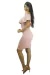 Vestido Tubinho Ombro a Ombro com Babado Elegante Rosa | REF: VK10 na internet