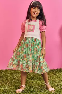 Conjunto Blusa Boxy MC e Salopete Alça Colorido - 73912 - comprar online