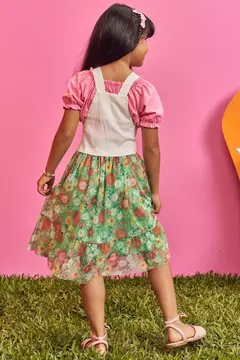 Conjunto Blusa Boxy MC e Salopete Alça Colorido - 73912 na internet