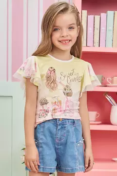 Blusa em Cotton e Tule - 74780 - comprar online
