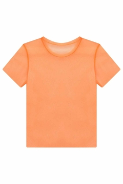 Blusa Sobreposição em Tule e Regata em Malha UV DRY Laranja Neon 76907 - M2 Maria & Maria