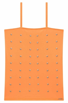 Blusa Sobreposição em Tule e Regata em Malha UV DRY Laranja Neon 76907 - loja online