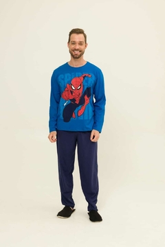 Pijama Adulto Masculino Manga Longa Spider Marca D'agua 2927.0027 - comprar online