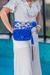 Bolsa de Crochê Azul Royal com Alça de Corrente